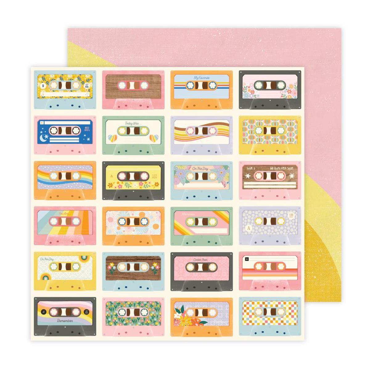 American Crafts 12x12 Paper [Collection] - Jen Hadfield - Flower Child - Groove Thing
