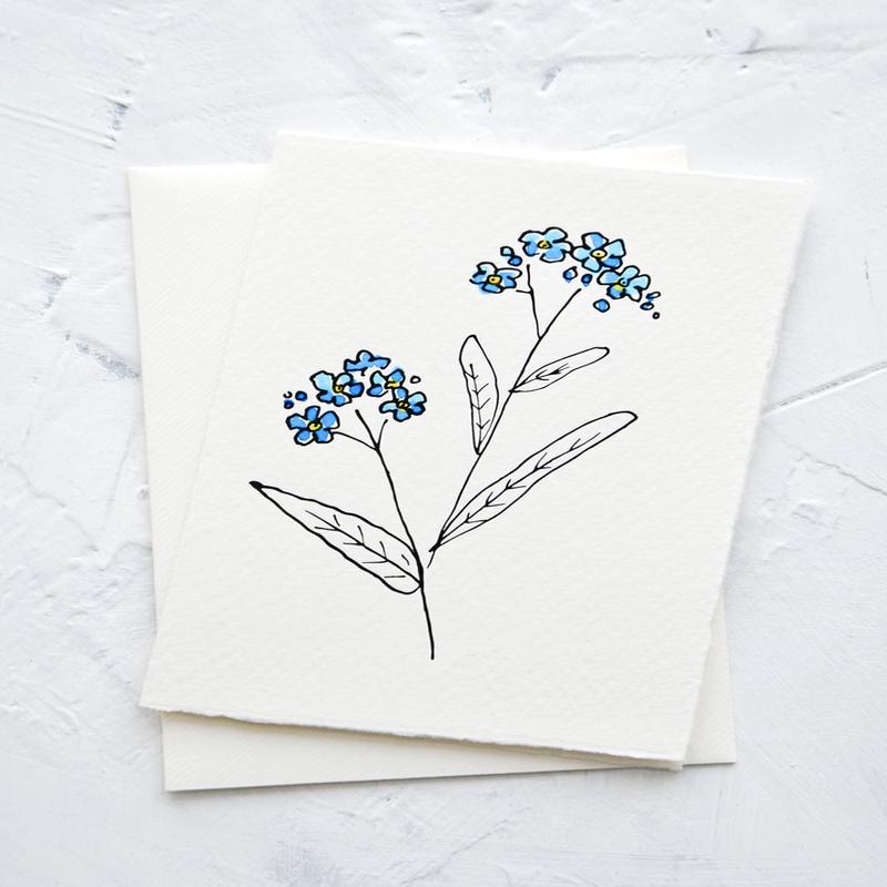 Forget Me Not Blank Card