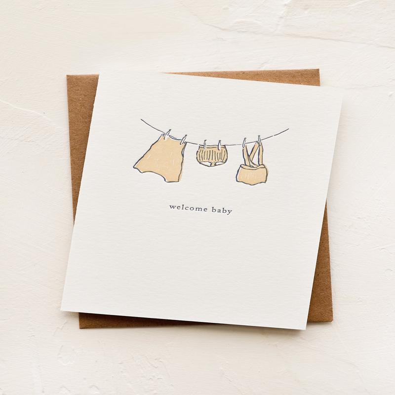 Clothesline Welcome Baby Card