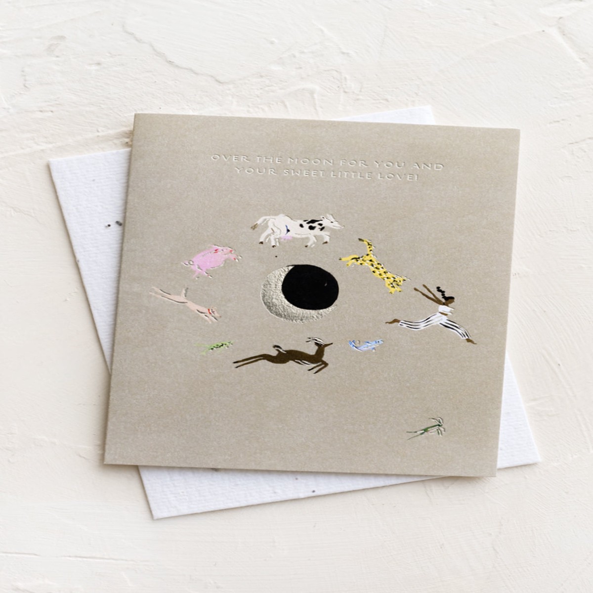 Over the Moon Baby Card