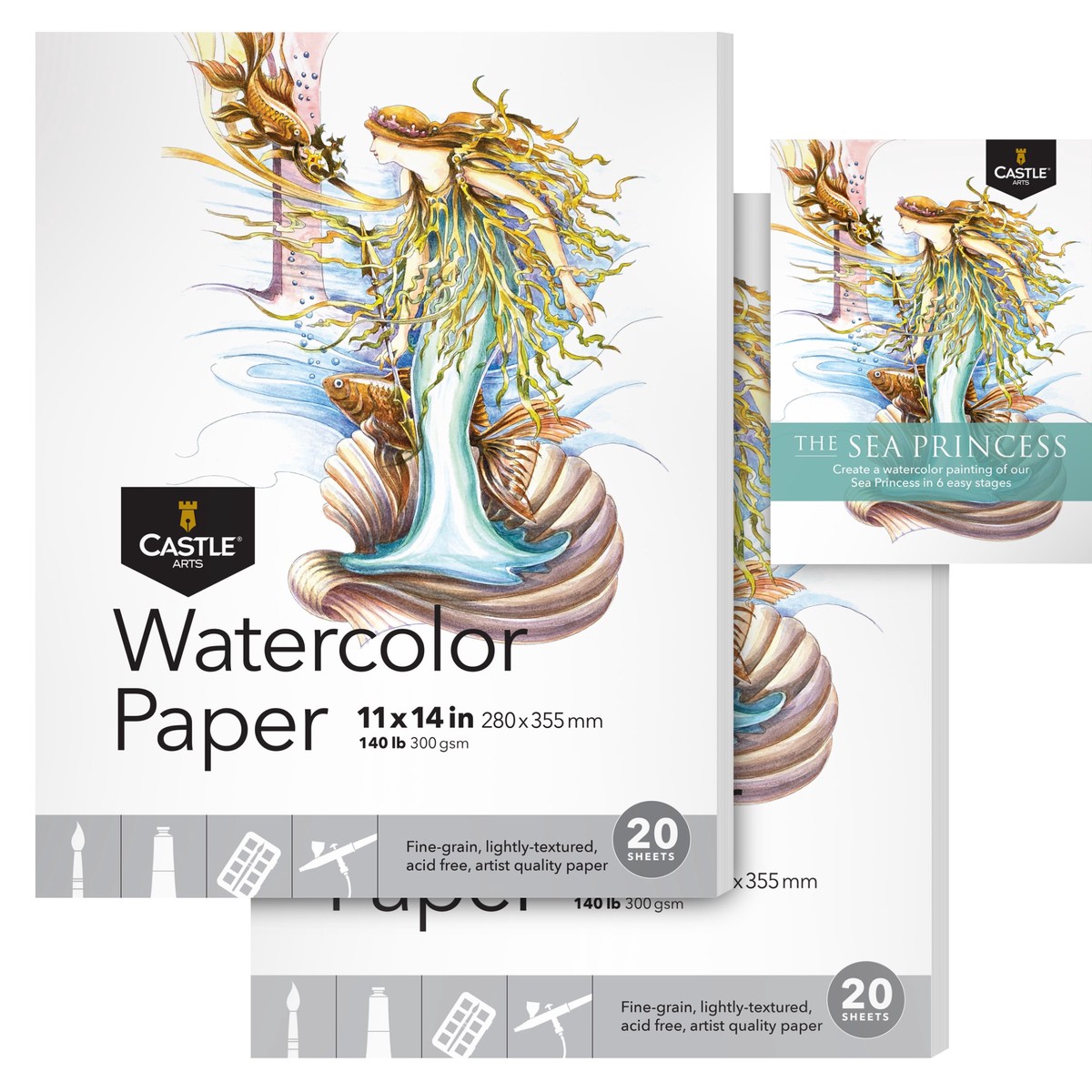 40 Sheets Watercolour Sketchpads 11 x 14