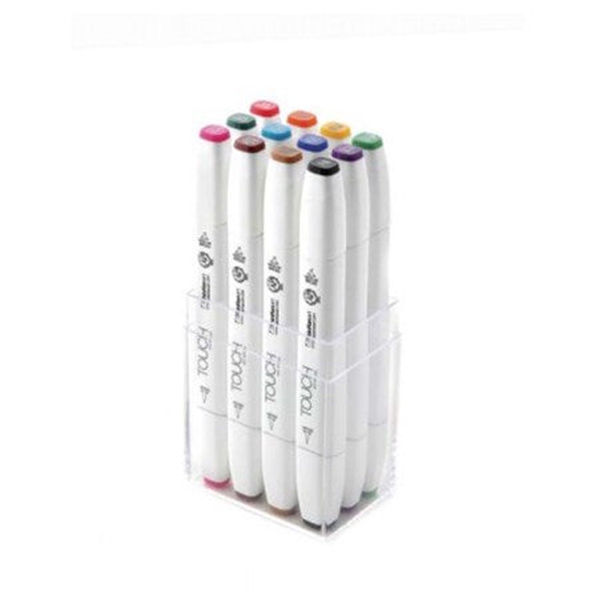 Set Of 12 Touch Brush Markers - Basic Colors