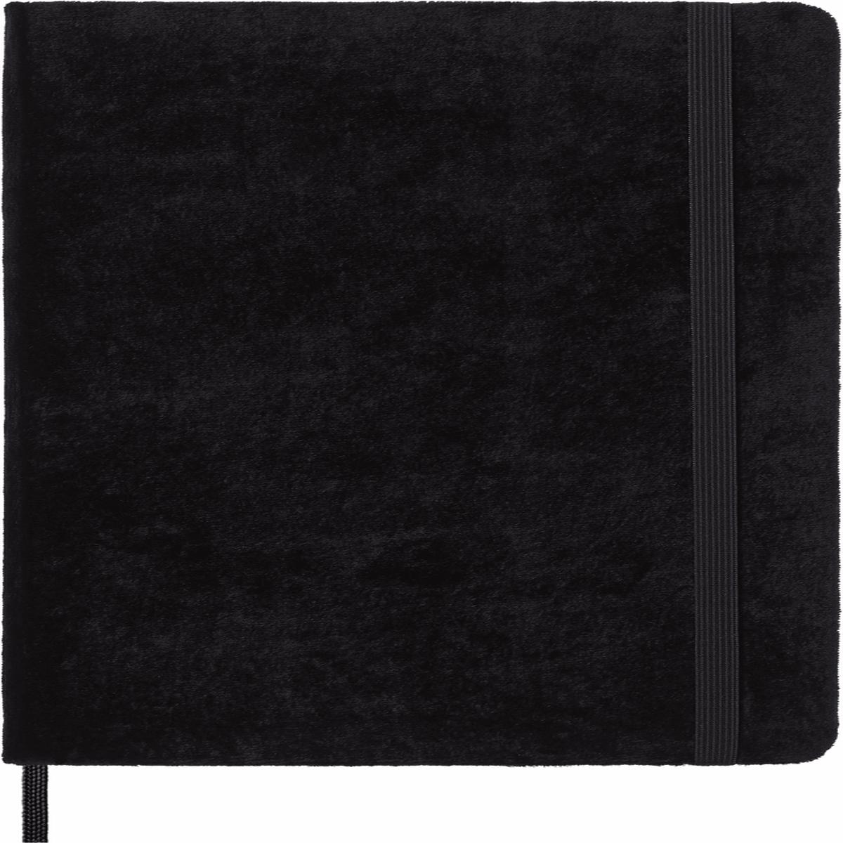 Black Large Ruled Velvet Notebook