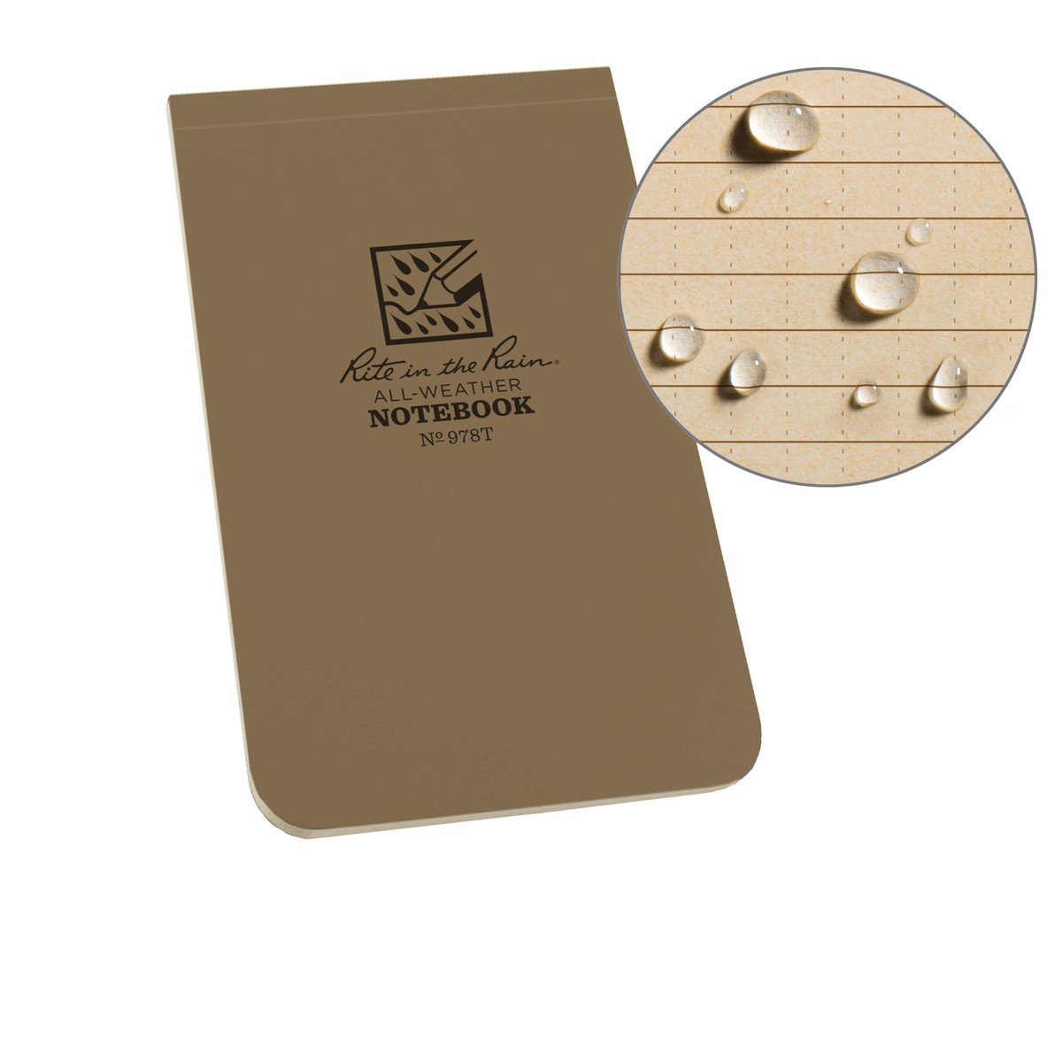 Rite in the Rain 3.25" x 5.25" Tan Soft Cover Notebook