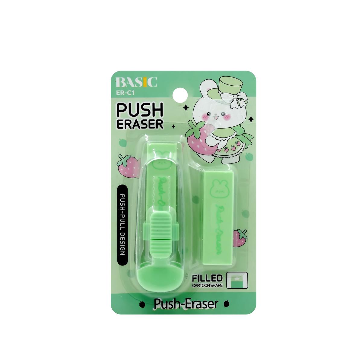 ER-C1 Basic Push Eraser 2 Pieces Push-Pull Design