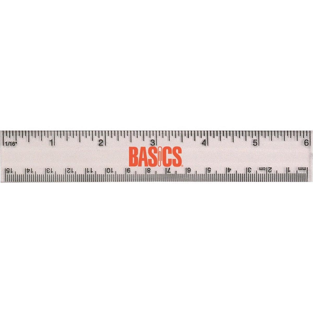 Basics Flexible Transparent Ruler 6"