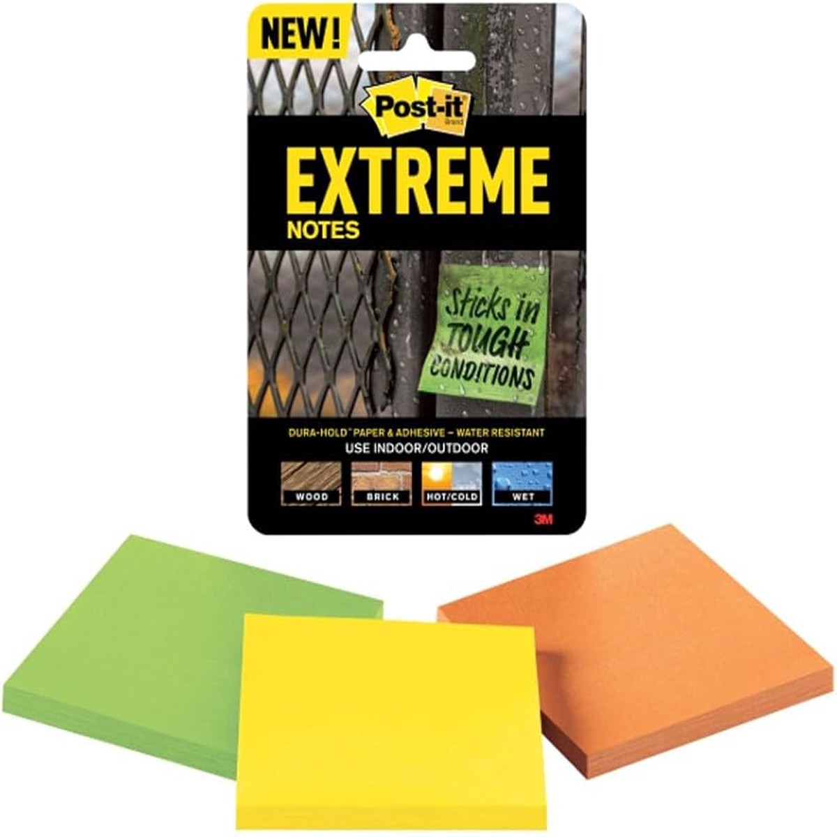 Post-it EXTRM33-3TRYX Extreme Notes, 3 pads