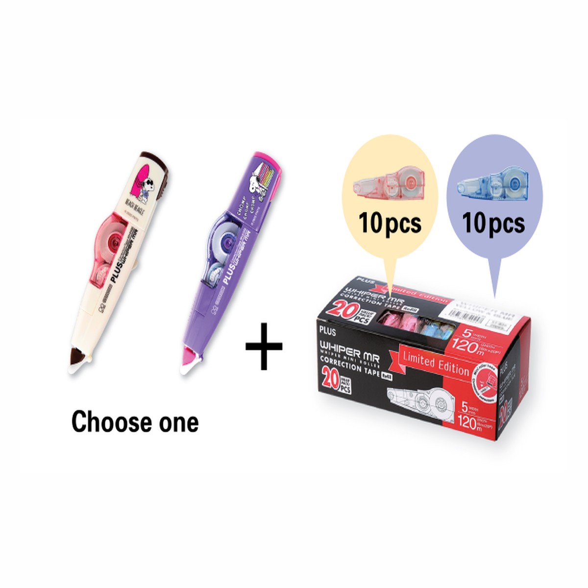 PLUS MR Correction Tape Set PEANUTS SWEETS