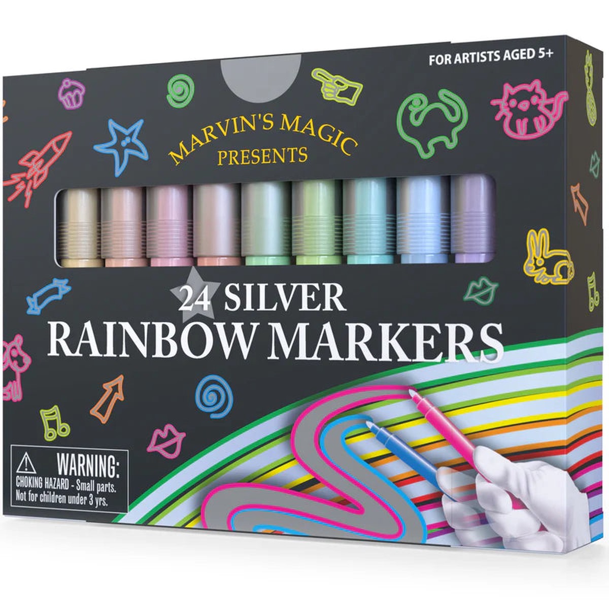 24 Silver Rainbow Markers