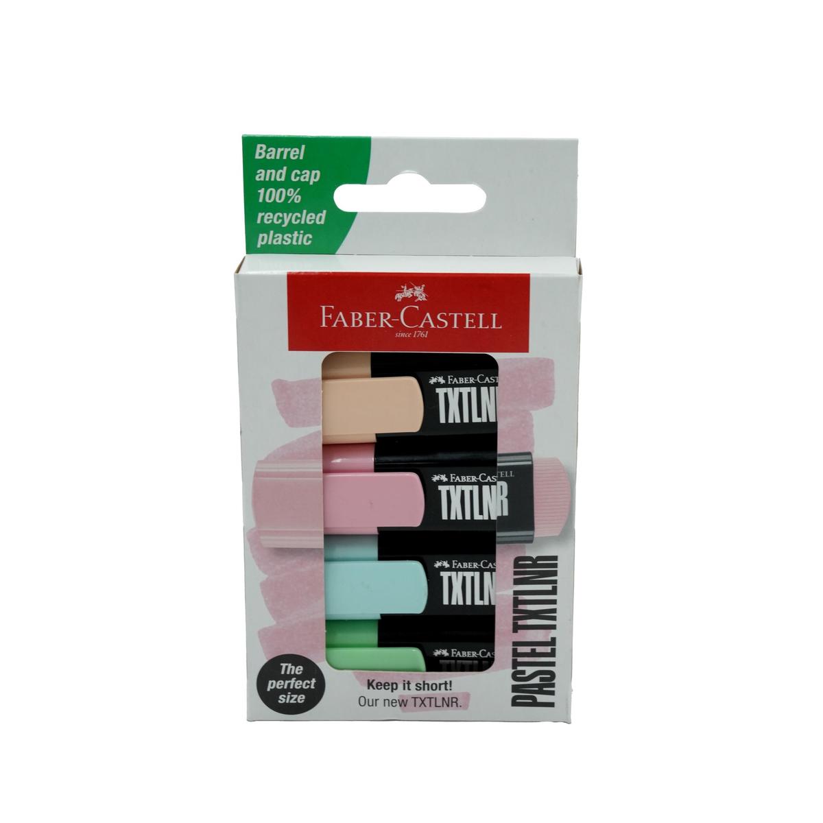 FC154214 Faber-Castell Mini Highlighter Pastel 4 Pieces TXT LNR Series