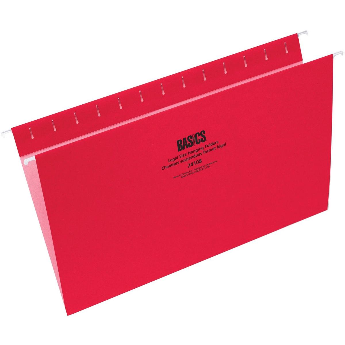 Basics Hanging Folders Legal Red 25/box