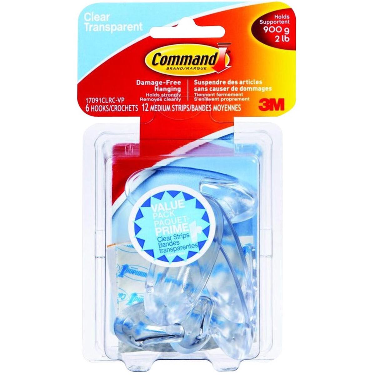Command Clear Medium Hooks Value Pack, 17091CLRC-VP