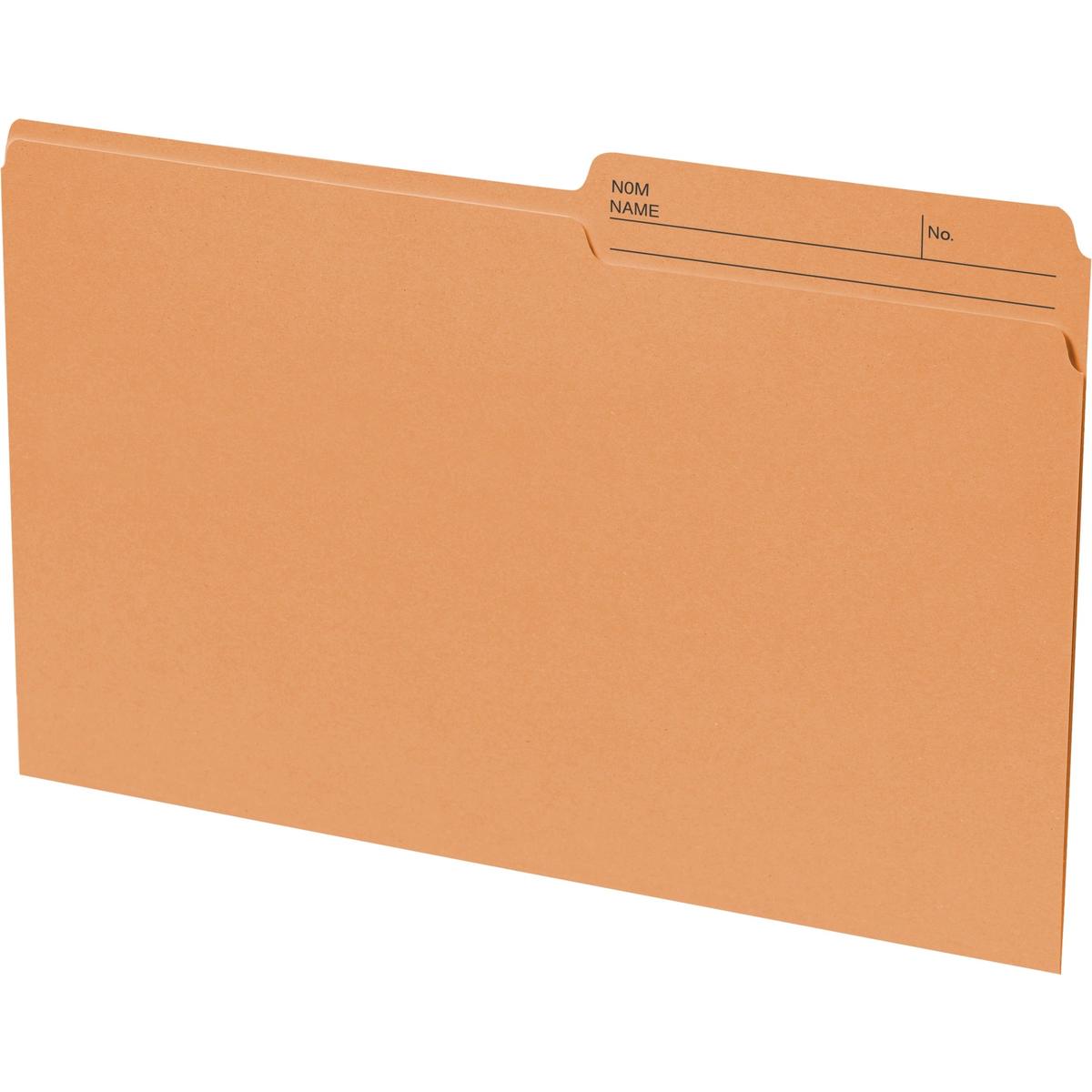 Continental Recycled Legal File Folders, Tab Orange, Box of 100