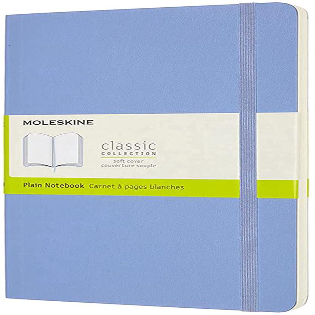Classic Blank Notebook Softcover Large Hydrangea Blue