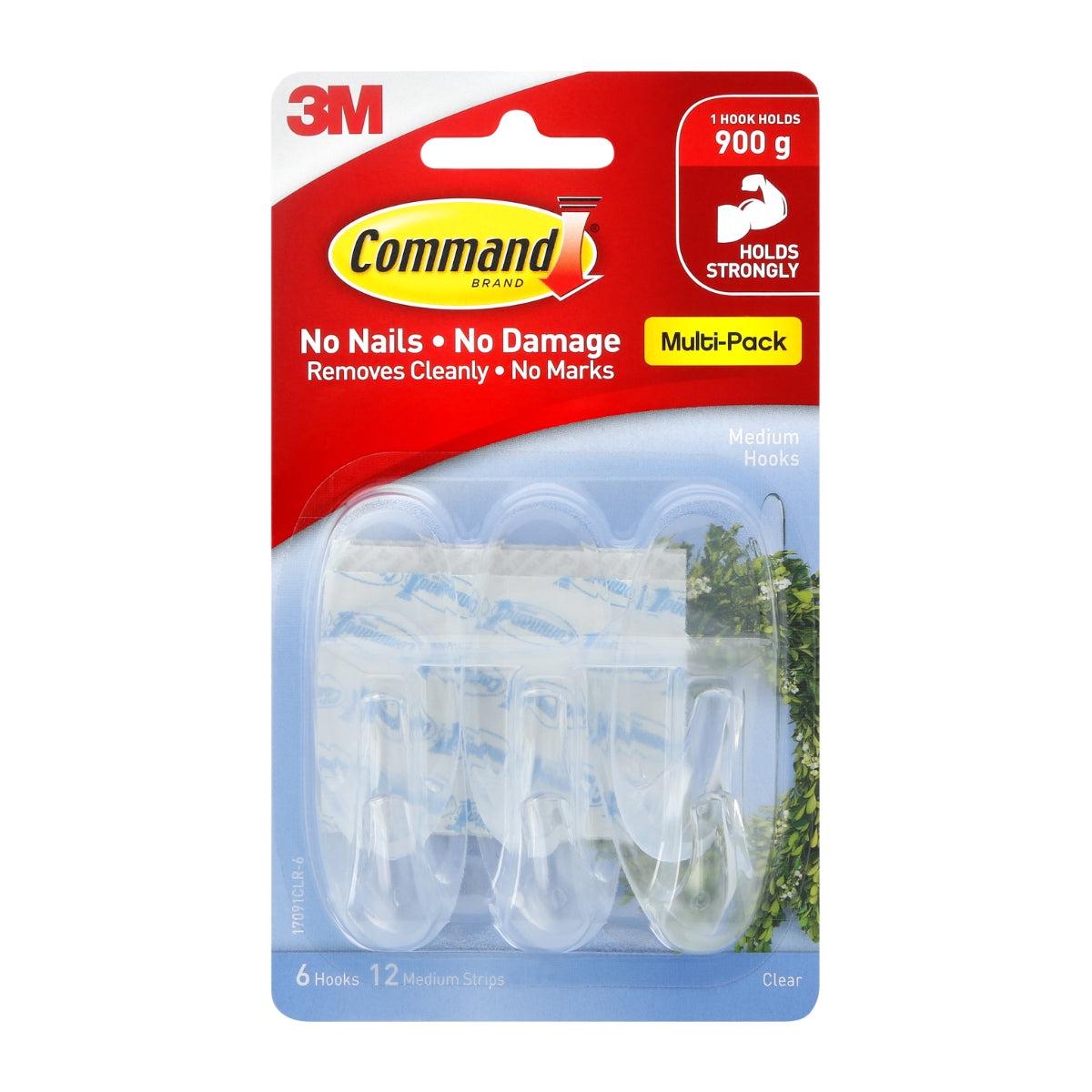 Command Clear Medium Hooks With Clear Strips Value Pack 17091clr-vp