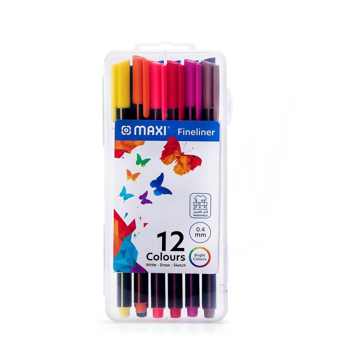 MX-FL12 Maxi Triangular Fineliner 0.4mm 12 Colours