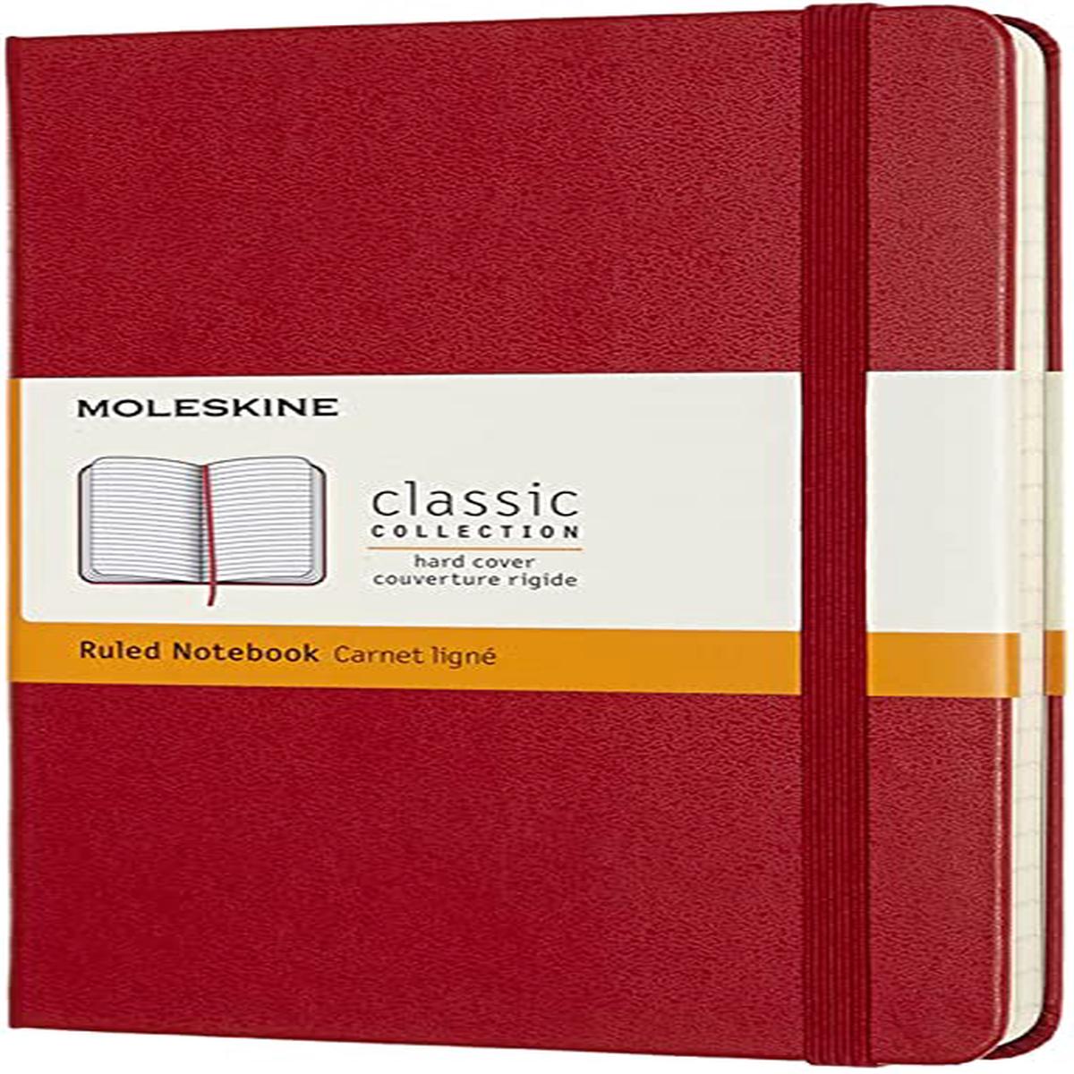 Classic Lined Notebook Hardcover Medium Scarlet Red