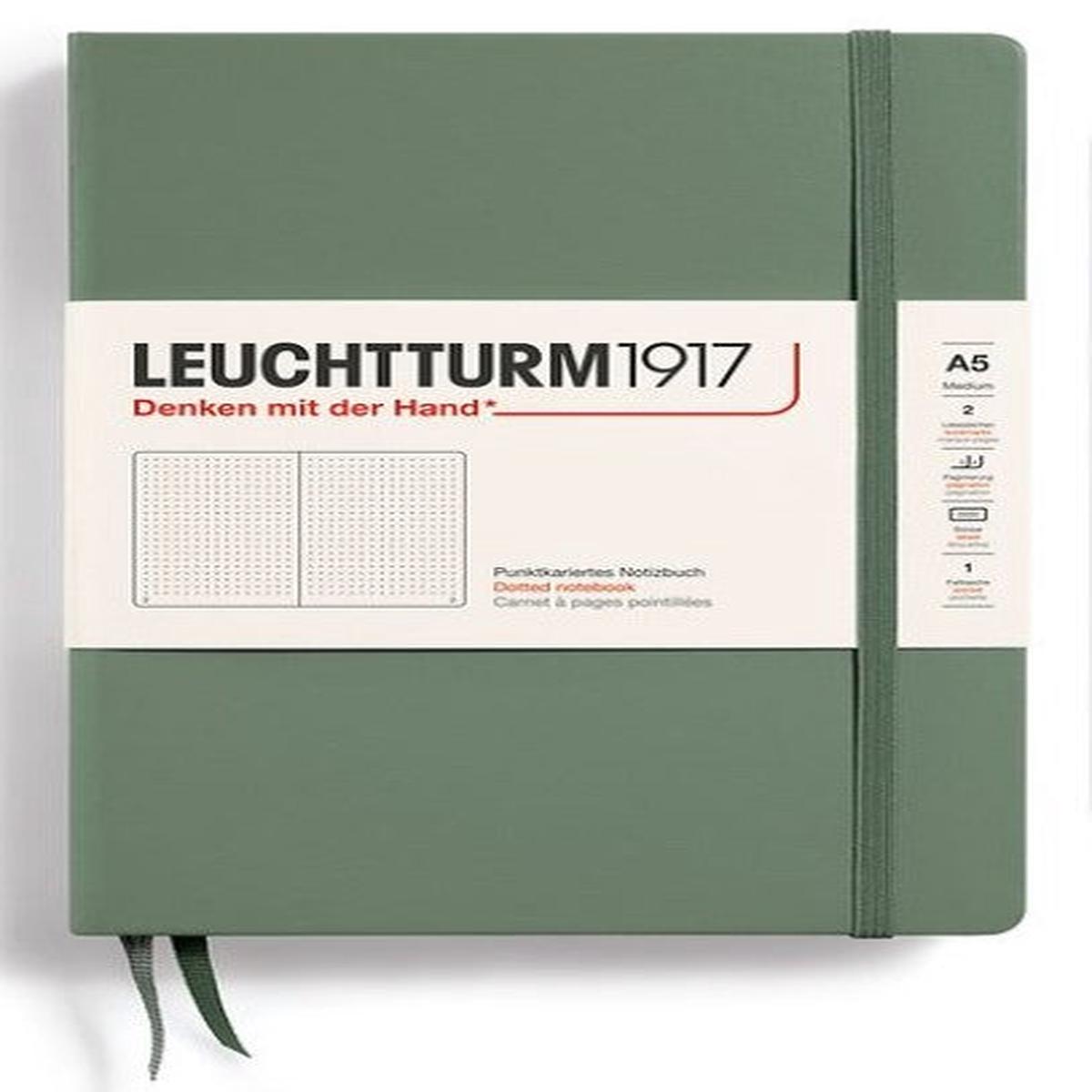 LEUCHTTURM1917 Hardcover Medium Notebook A5 Dotted - Olive