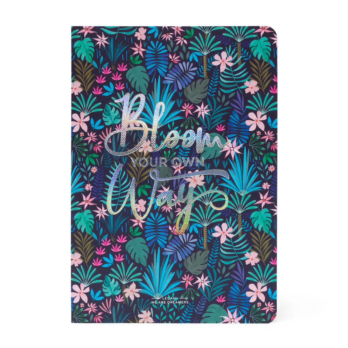 Legami Medium Notebook with lined pages - Flora