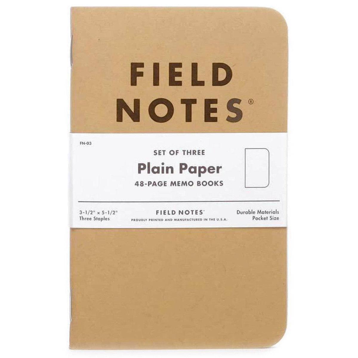 Field Notes Plain Paper 3-Pack