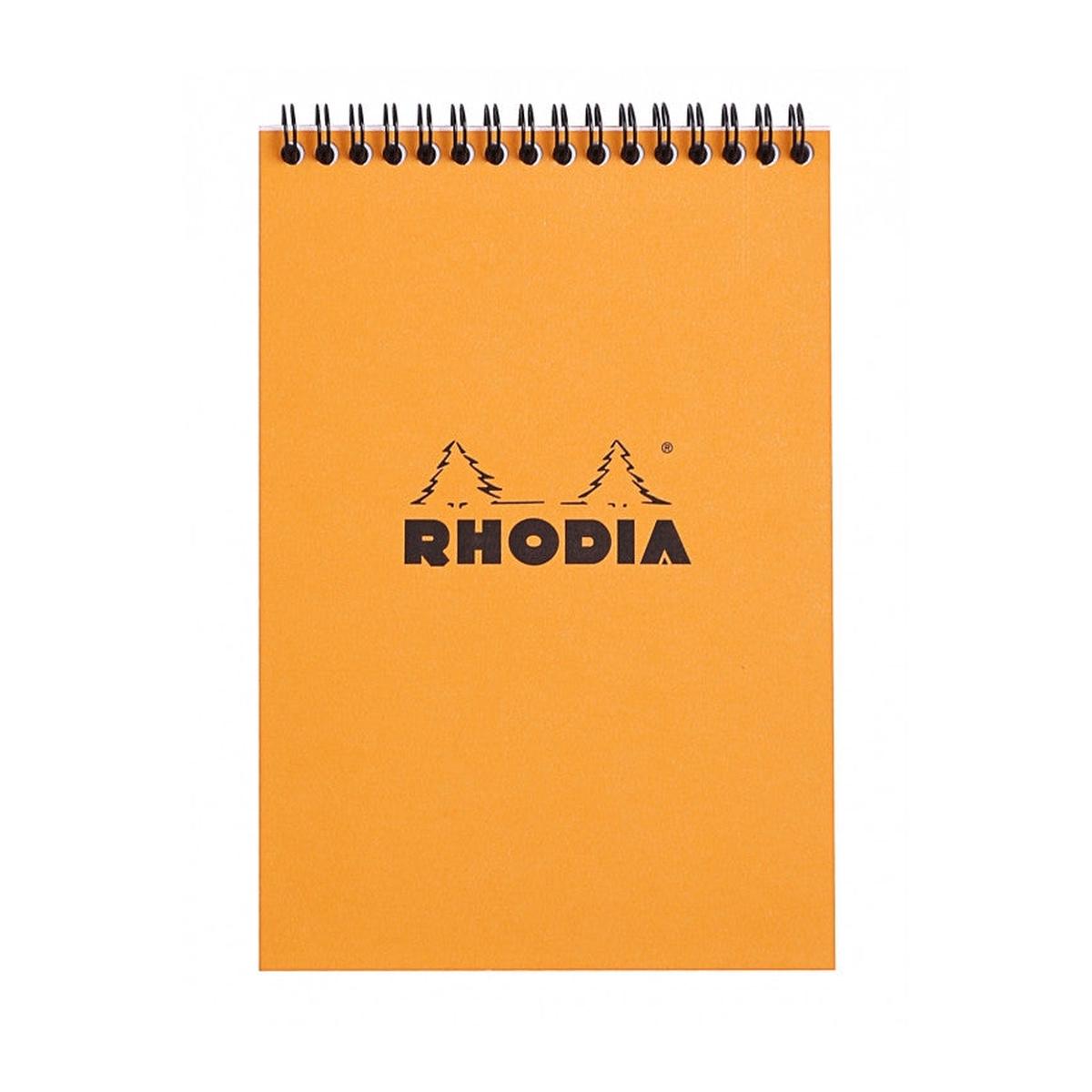 Rhodia Wirebound Notepad - Graph 80 sheets - 6 x 8 1/4 - Orange cover
